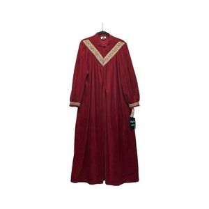 VTG Vanity Fair XXL Tuscan Wine Velour Popover Housecoat-Nightgown with Pockets